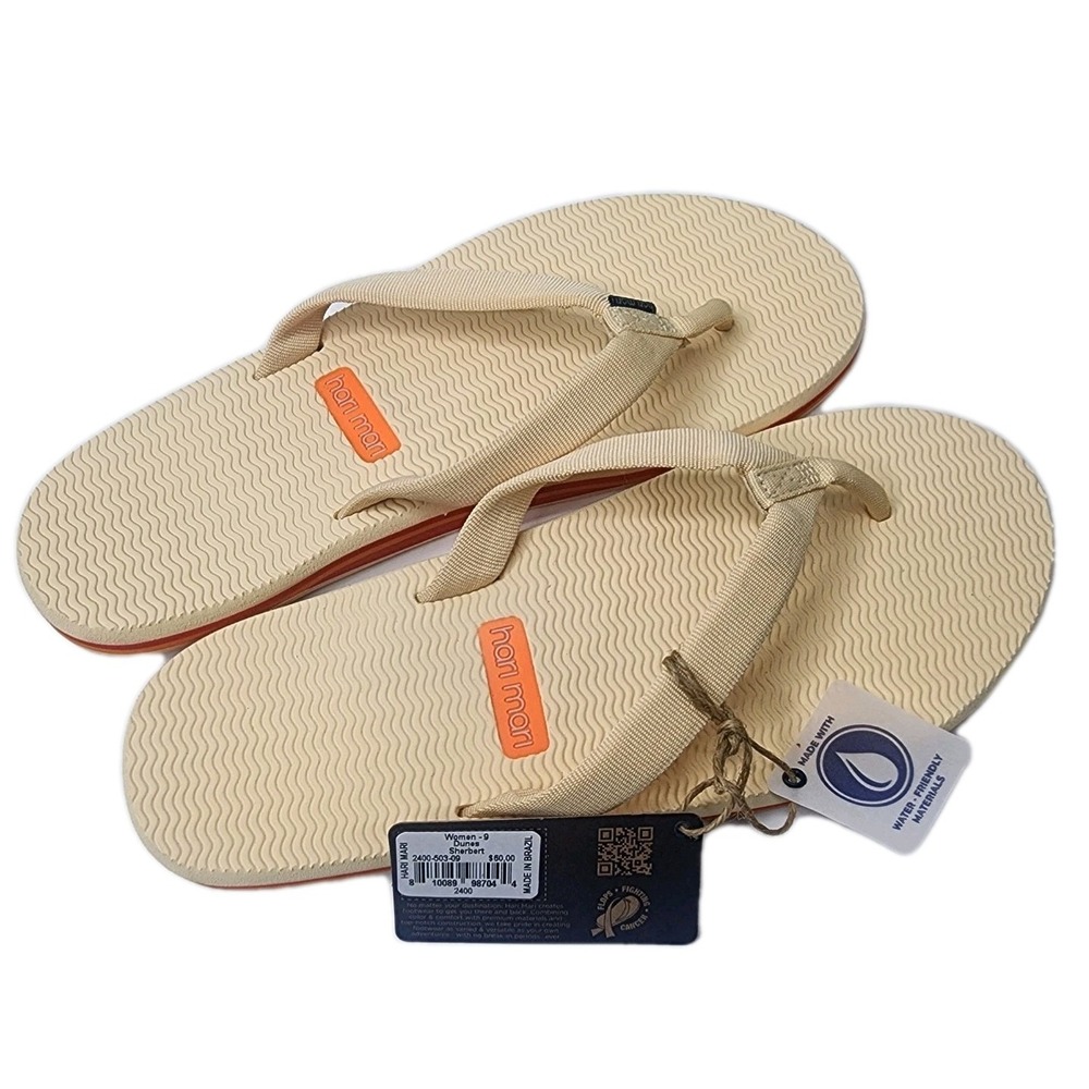 Hari Mari Dunes Women's Sz 9 Sherbert Flip Flop Sandals Water Friendly Material